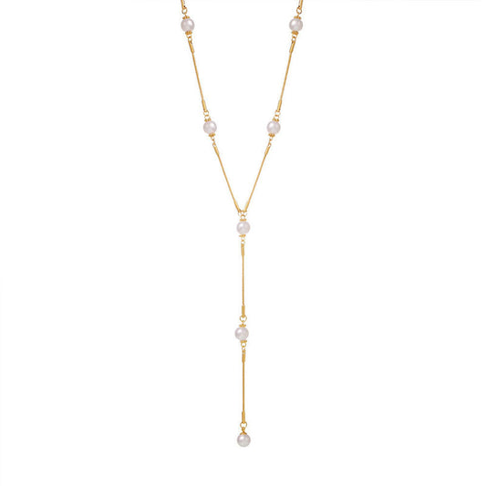 Fashion Starry Pearl Necklace French Style Temperament Entry Changeable Clavicle Chain Female Socialite