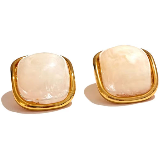 Trendy Anti Tarnish Designer Wholesale 18K Gold Jewelry Korean Stainless Steel Fashion Stud Earrings for Women