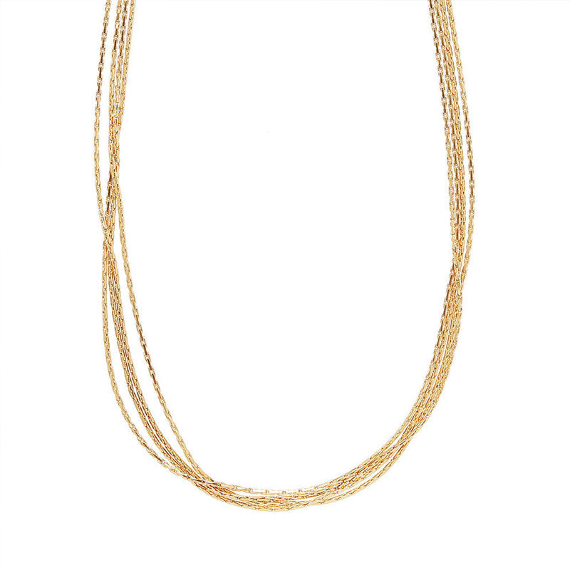 Fashion Jewelry Multilayer Elegant Silky Thin Link Chain Chokers Basic Punk Layer Multi Layered Stainless Steel Necklace