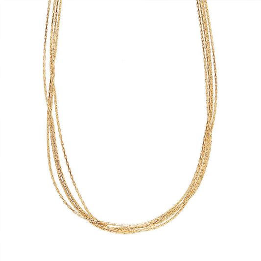 Fashion Jewelry Multilayer Elegant Silky Thin Link Chain Chokers Basic Punk Layer Multi Layered Stainless Steel Necklace