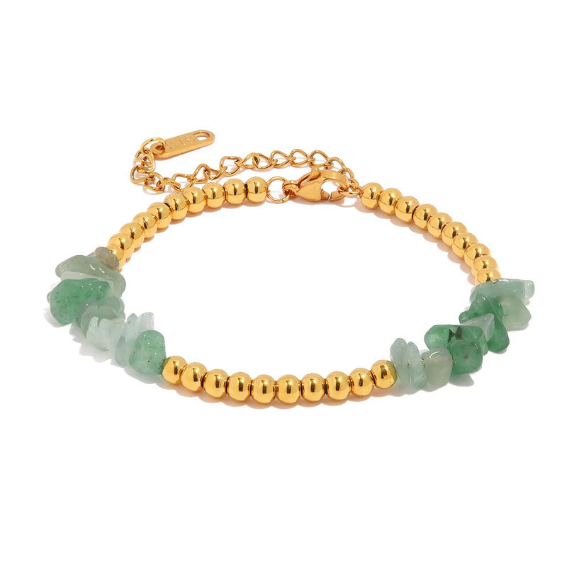 18K Gold-plated Natural Stone Bracelet Stainless Steel Non Fading Bracelet Women's Jewelry