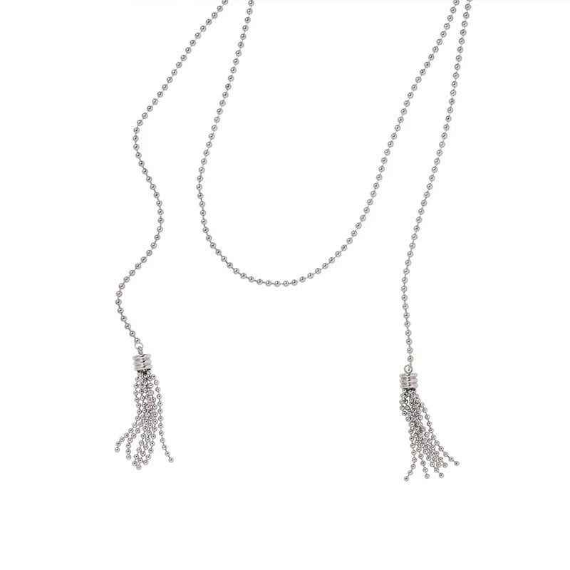 Waterproof Tarnish Free Hypoallergenic Unique Design Women's Stainless Steel Vintage Tassel Necklace
