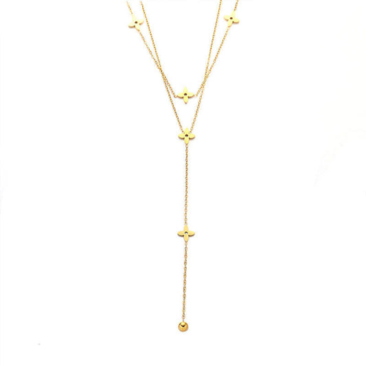 Trendy Anti Tarnish Gold Necklace 18K Real Stainless Steel Fine Jewelry Fashion Layered Necklaces for Women