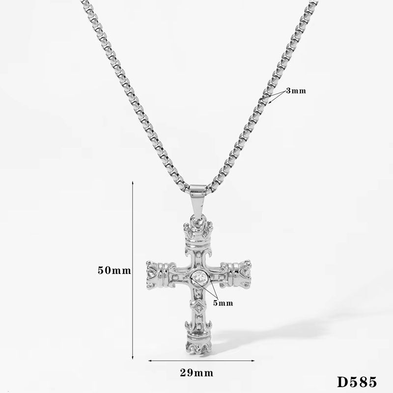 Trendy Stainless Steel Necklace with Pendant Fashion 14K Solid Goldc for Women Men Girls