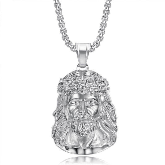Religious Anti Tarnish Gold Necklace 18K Real Stainless Steel Fine Jewelry Jesus Christ Zircon Necklaces for Women Men