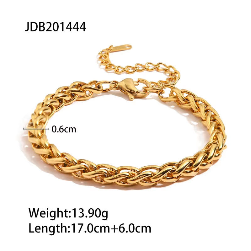 Minimalist Anti Tarnish Fine Chain Link Luxury Stainless Steel Dainty Chain Pearl Bracelet for Women