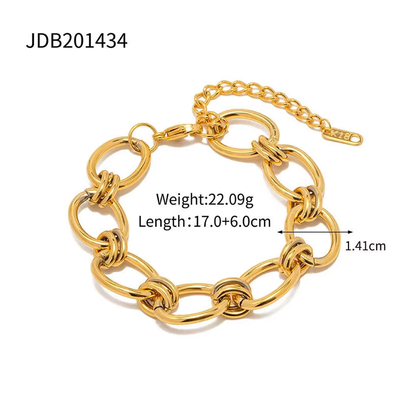 Minimalist Anti Tarnish Fine Chain Link Luxury Stainless Steel Dainty Chain Pearl Bracelet for Women