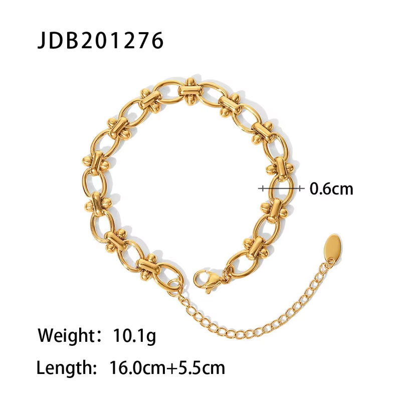 Minimalist Anti Tarnish Fine Chain Link Luxury Stainless Steel Dainty Chain Pearl Bracelet for Women