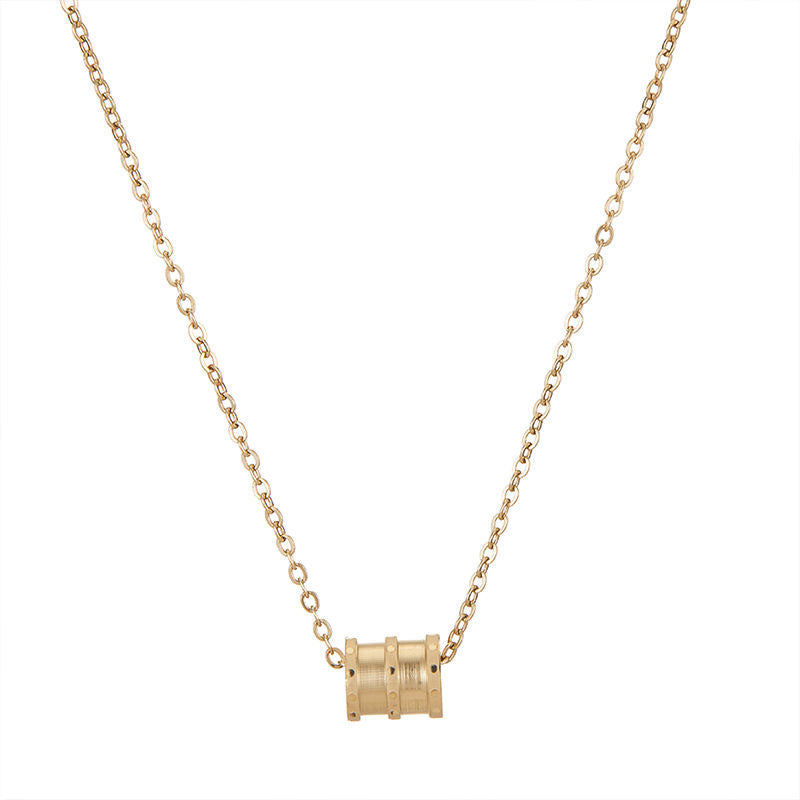 Xiao Man Women's Waist Pendant Necklace Simple and Versatile 18K Gold Plated Stainless Steel Collar Chain Fashion Jewelry