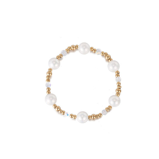 2025 Custom 18K Gold PVD Plated Stainless Steel Freshwater Pearl Bracelet High Quality New Design Non Tarnish Simple Trendy Gift