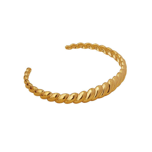 Water Proof Chunky Real Solid Gold Hinged Bangles Stainless Steel Anti Tarnish Jewelry Bangles for Men Women