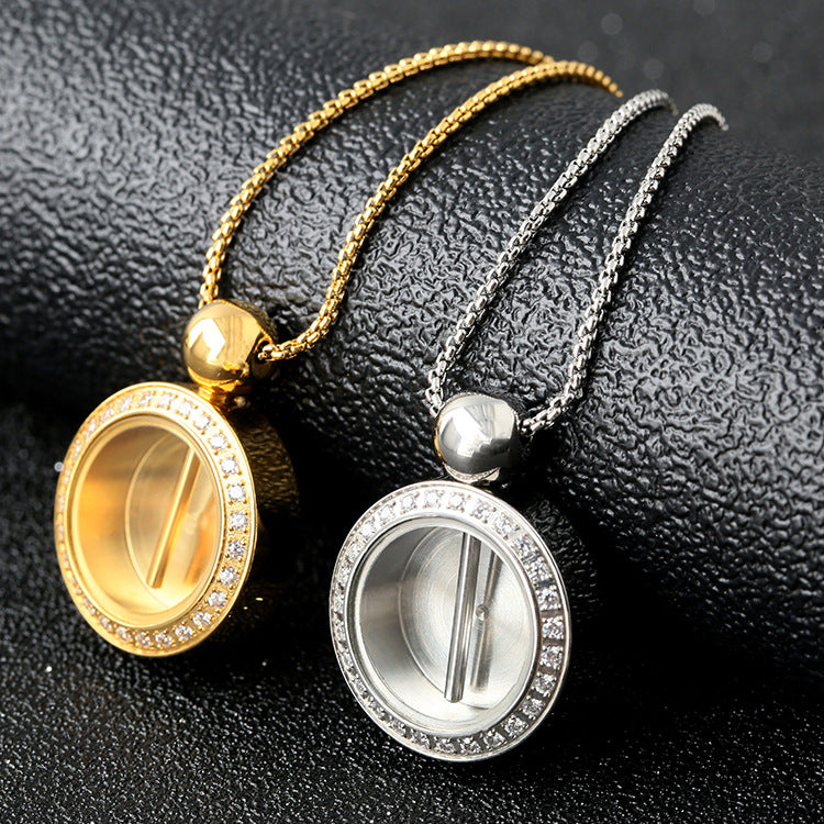 Diamond Perfume Bottle Necklace