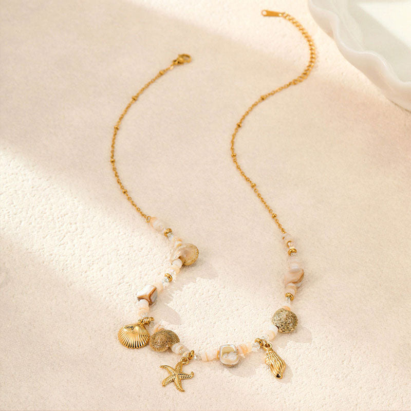 Big Popularity Summer Beach Vacation Ocean Vibe Fine Jewelry Necklaces Stainless Steel Fashion Pendant Necklaces for Women