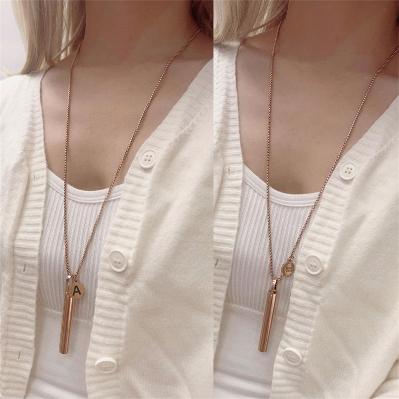 Sporty Anti Tarnish Gold Necklace 18K Real Stainless Steel Pendant Breathing Necklace for Women Men Girls