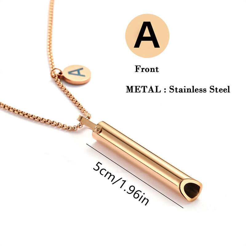 Sporty Anti Tarnish Gold Necklace 18K Real Stainless Steel Pendant Breathing Necklace for Women Men Girls