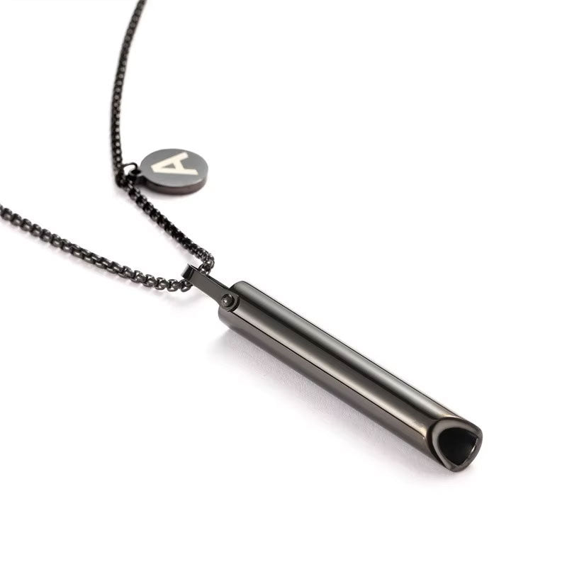 Sporty Anti Tarnish Gold Necklace 18K Real Stainless Steel Pendant Breathing Necklace for Women Men Girls