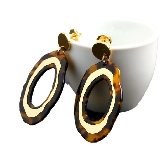 Bold Metal Acrylic Earrings