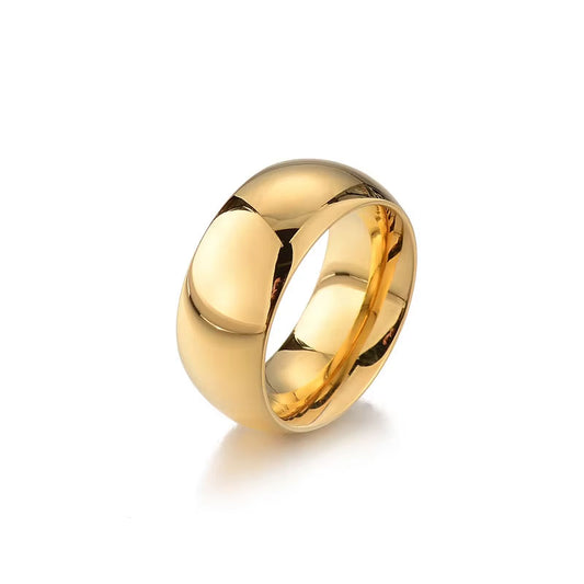 High Grade Wholesale Non Custom Tarnish Free High Polish PVD 18K Gold Plated Stainless Steel Jewelry Rings