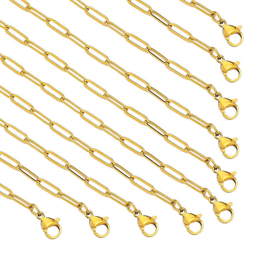 Trendy Anti Tarnish Gold Jewelry Necklace 24k Dubai Stainless Steel Chain Necklace for Women Men Girls