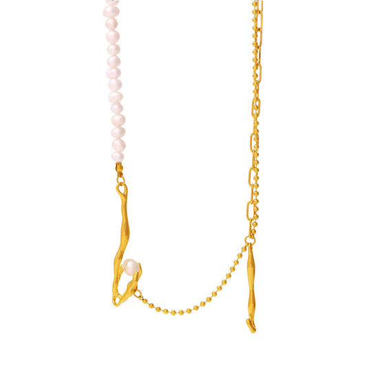 18K Gold Plated PVD Stainless Steel Pendant Necklace for Women Unique Design Trendy Style Jewelry