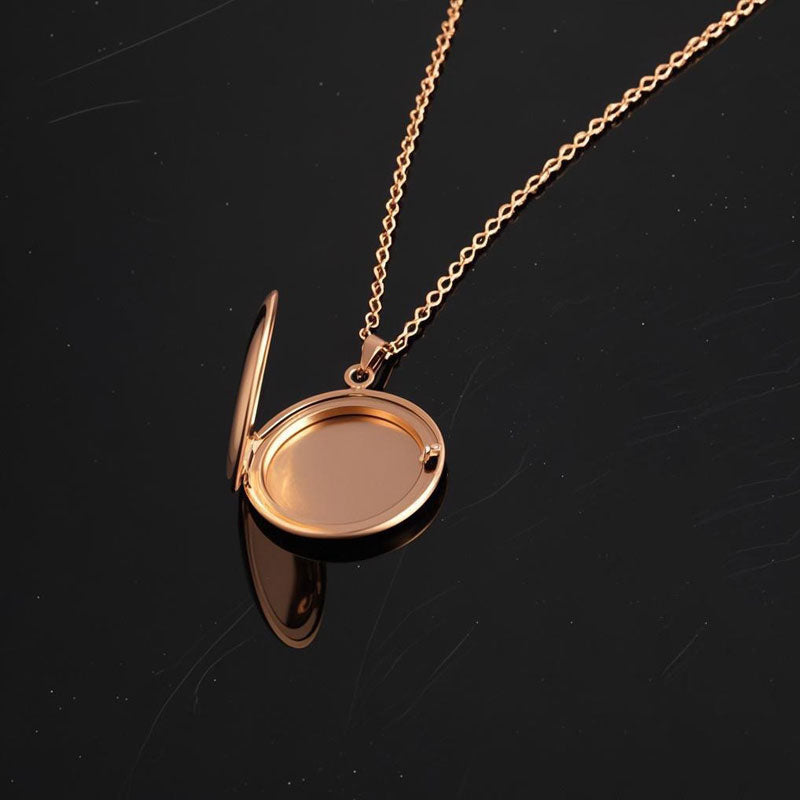 Customizable Stainless Steel Non Tarnish Mirror Polished Circular Phase Box Necklace Geometric Ellipse Fashion Necklace