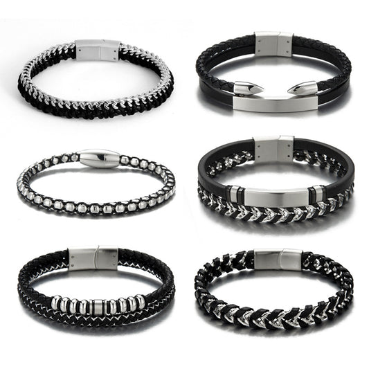 Cross-Border Woven Leather Bracelet