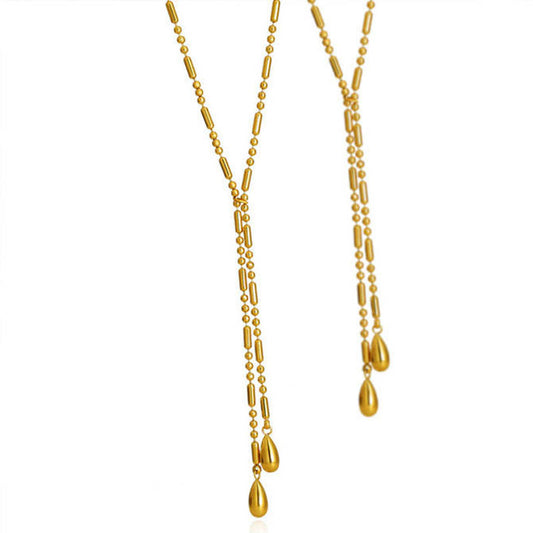 Wholesale Custom Korean Style Fine Jewelry Stainless Steel Fashion Pendant Necklaces for Women Trendy Metal Texture