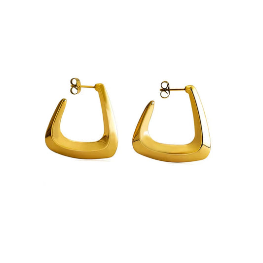 2025 New Design Hypoallergenic Wholesale Waterproof Stainless Steel PVD 18K Gold Plated Anti Tarnish Hoops Earrings