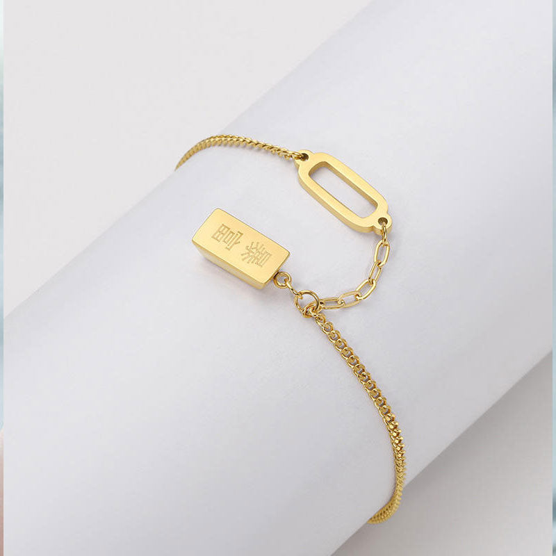 High Quality New Design Custom Waterproof Stainless Steel Curb Chain Bracelet