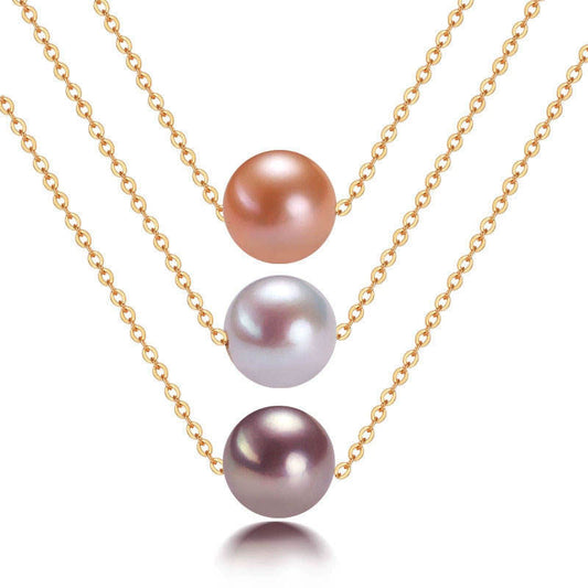 Anti Tarnish Gold Chain Necklace 18k Real Stainless Steel Natural Freshwater Colored Pearl Necklace for Women Girls