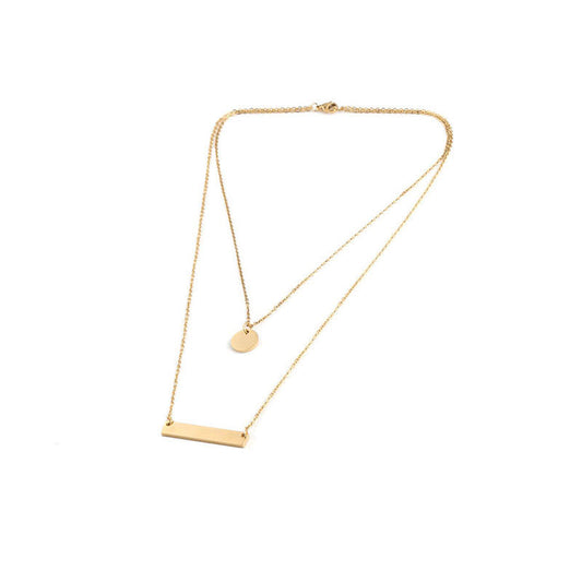 New Design Fashion Wholesale Non Tarnish Stainless Steel Gold Plated Blank Necklace for Engraved