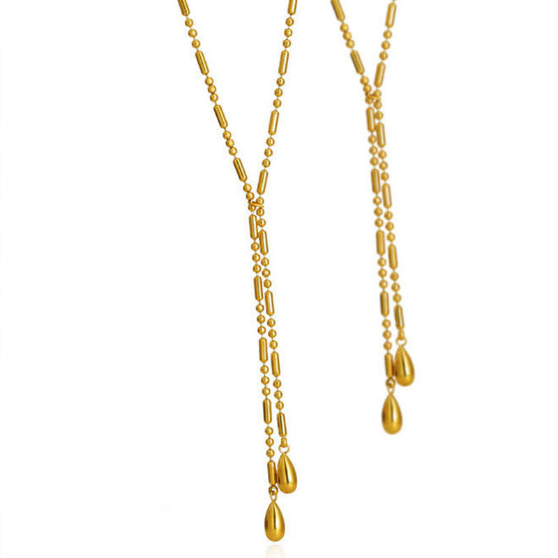 Wholesale Custom Korean Style Fine Jewelry Stainless Steel Fashion Pendant Necklaces for Women Trendy Metal Texture