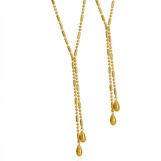 Wholesale Custom Korean Style Fine Jewelry Stainless Steel Fashion Pendant Necklaces for Women Trendy Metal Texture