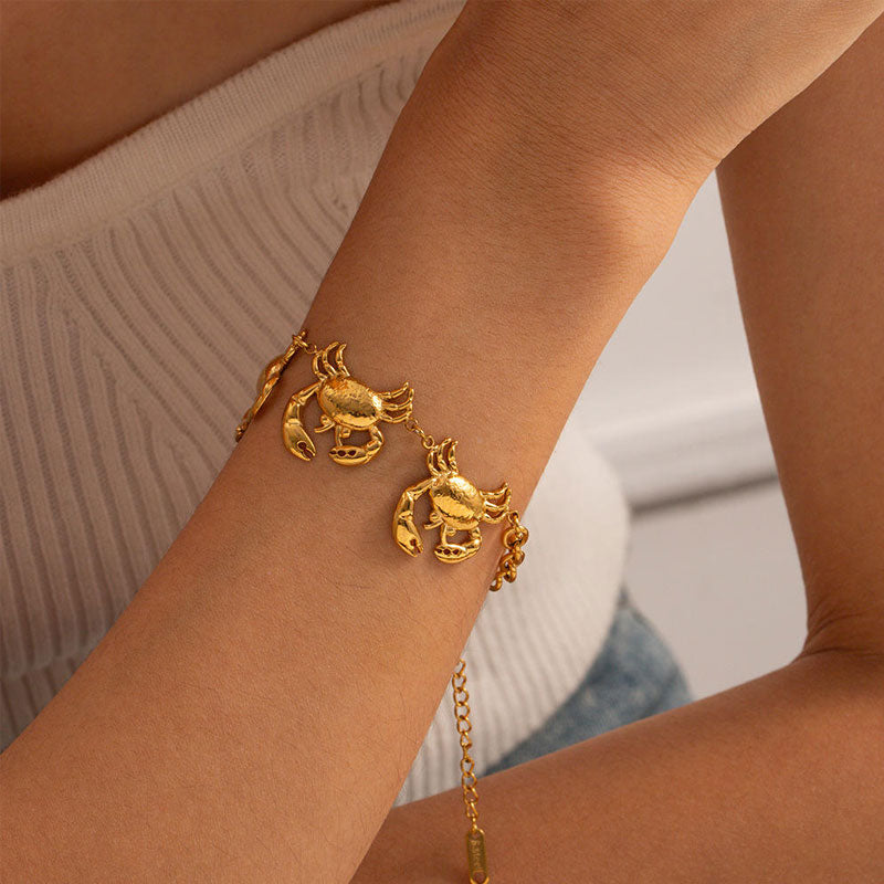 Cute and Fashionable Crab Bracelet 18K Gold-plated Stainless Steel Insect Series Jewelry Manufacturer