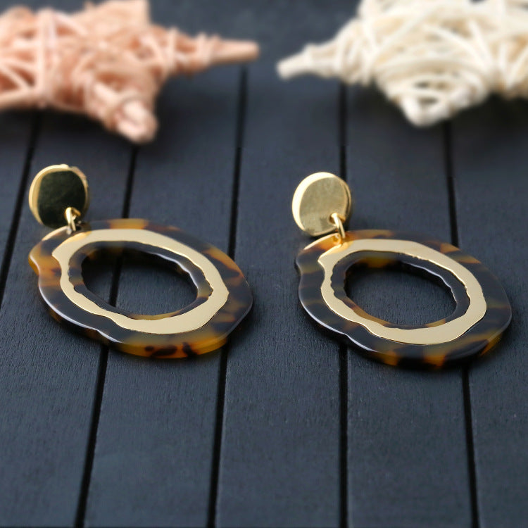 Bold Metal Acrylic Earrings