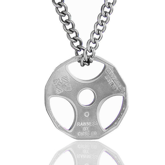 New Fashion Wholesale Non Tarnish Stainless Steel Fitness Body Building Gym Barbell Necklace