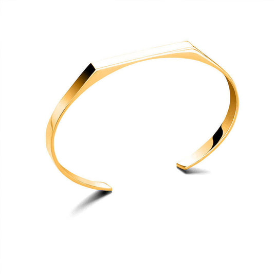 High-End Geometric Minimalist Stainless Steel Bracelet Custom Engraving Non-Tarnish Fashionable for Women/Man