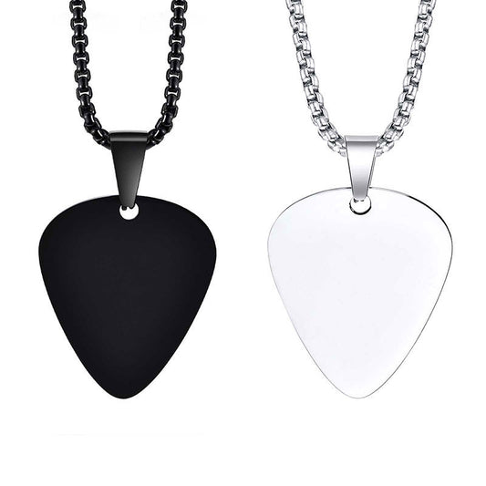 Wholesale New Fashion 18k Gold-Plated Hypoallergenic Guitar Pick Necklace for Men Non-Tarnish Stainless Steel Chains