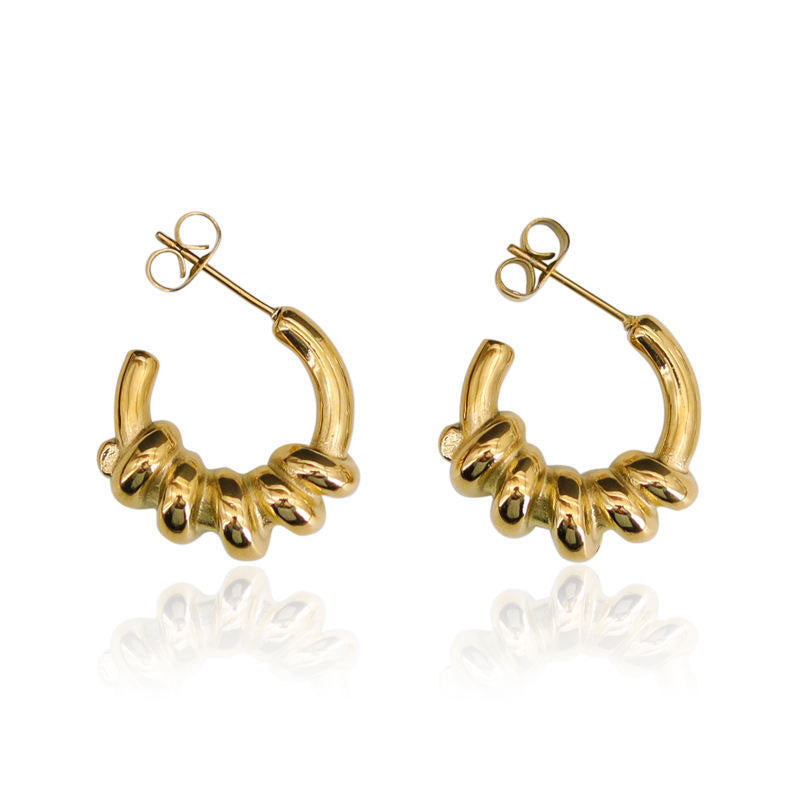 INS French Elegant C-Shaped Phone Rope Earrings for Women Retro High-End Fashion Jewelry