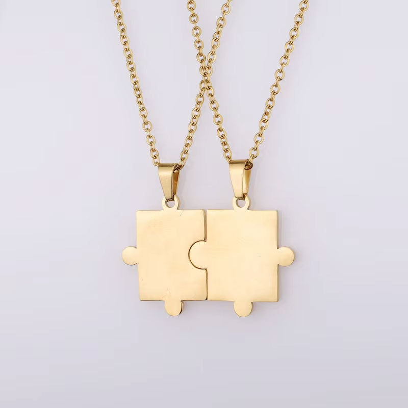 Trends 2025 Modern Unique Waterproof Anti Tarnish 316l Stainless Steel 18k Real Gold Creative Couple Necklace for Loves