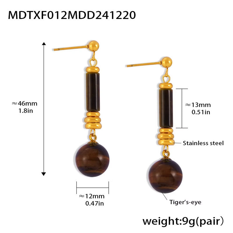 Vintage Fashion Women Jewelry 18K Gold Plated Hypoallergenic Stainless Steel Stud Earrings for Gift