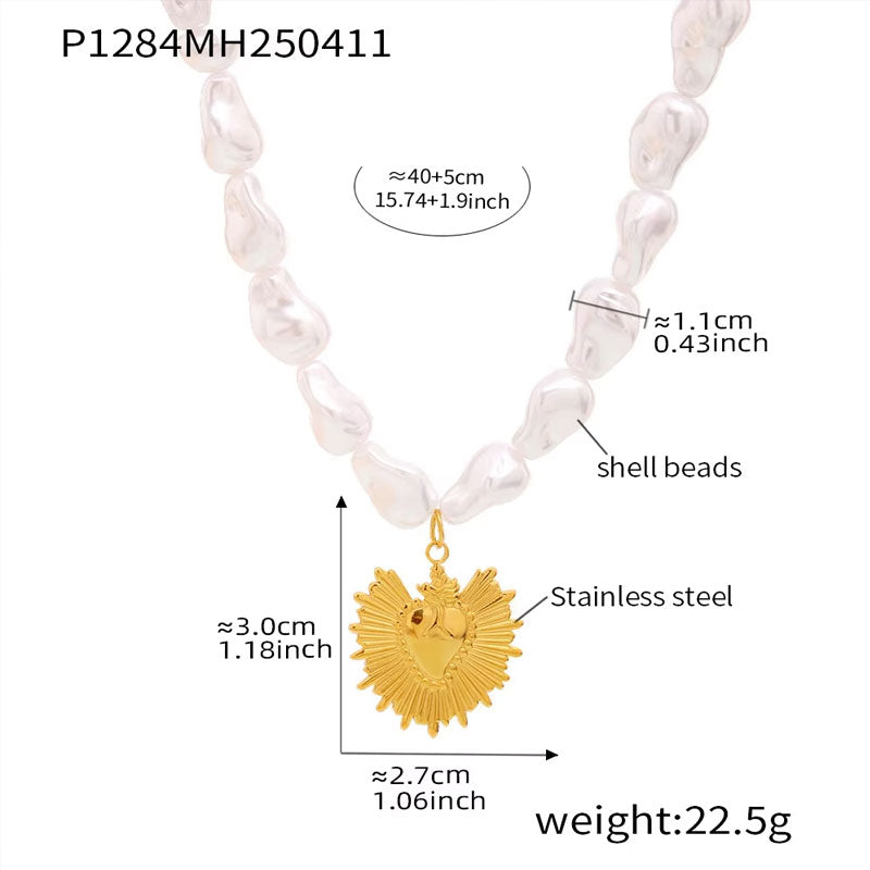 Ocean Jewelry Starfish Necklaces Conch Charms for Jewelry Making Freshwater Peal Stainless Steel Pendant Necklace for Women