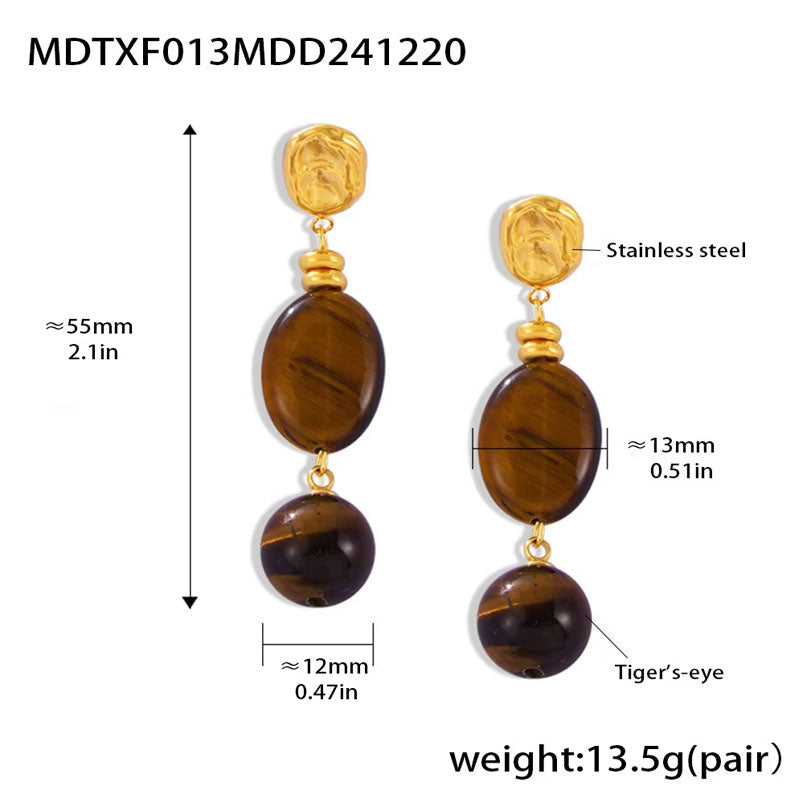 Vintage Fashion Women Jewelry 18K Gold Plated Hypoallergenic Stainless Steel Stud Earrings for Gift