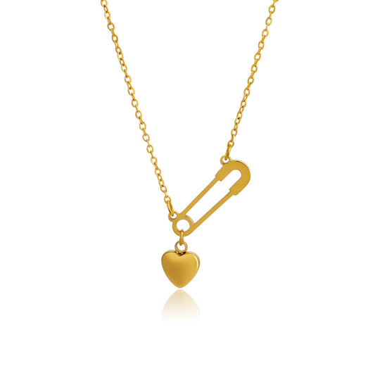 2025 New Design Wholesale Stainless Steel PVD 18K Gold Plated Heart Pendant Necklace for Women