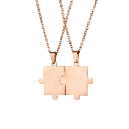 Trends 2025 Modern Unique Waterproof Anti Tarnish 316l Stainless Steel 18k Real Gold Creative Couple Necklace for Loves