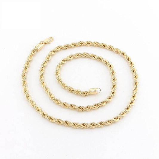 Trendy Durable No Fading Stainless Steel Silver 18k Real Gold Solid Gold Men's Chain for Men Boys