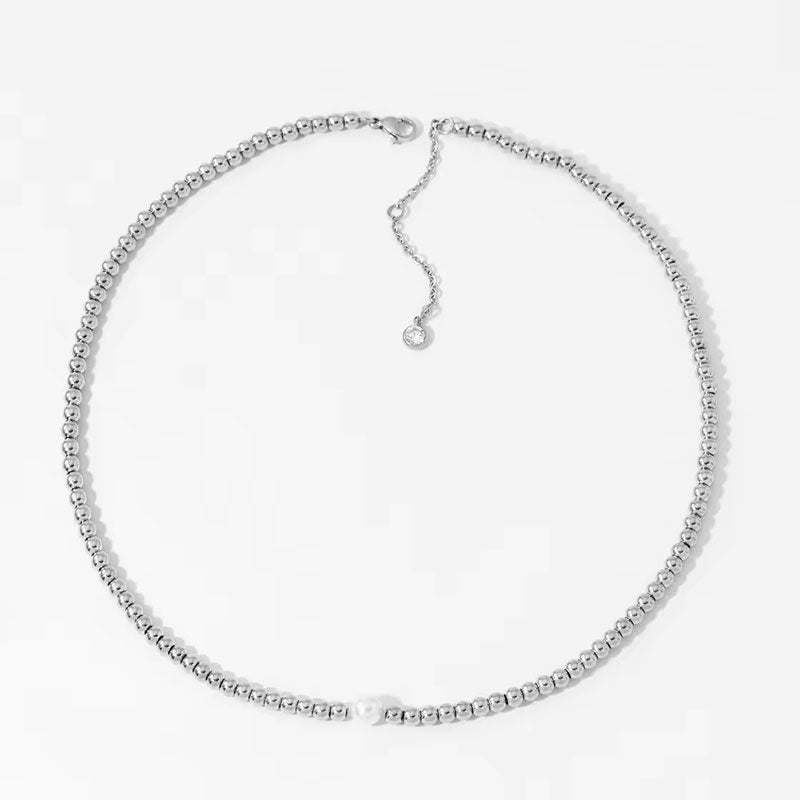 18K Gold Stainless Steel Beads Bracelet Fashion Necklace Freshwater Natural Pearl Necklace Factory Fashion Jewelry