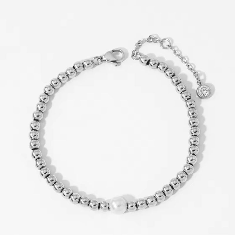 18K Gold Stainless Steel Beads Bracelet Fashion Necklace Freshwater Natural Pearl Necklace Factory Fashion Jewelry