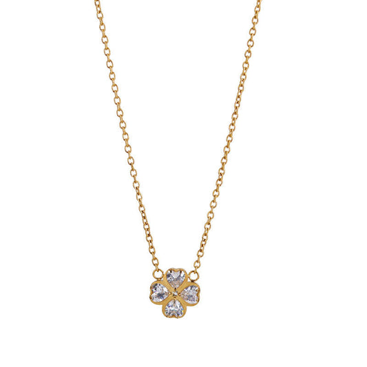 Women's Light Luxury 18K Gold Plated Custom Fashion Jewelry Collarbone Chain Stainless Steel Zircon Necklace for Women