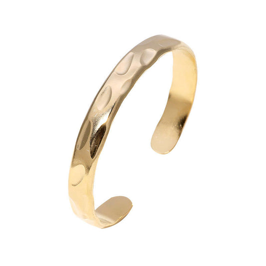 New Design Wholesale Custom PVD 24K Gold Plated Anti-Allergy Stainless Steel Bangle